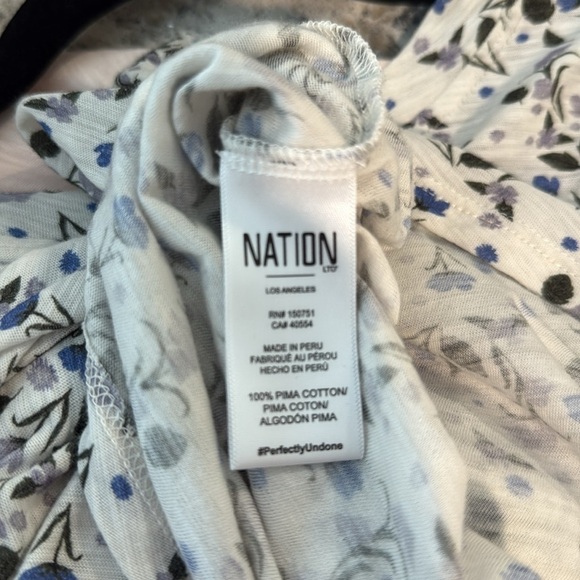 Evereve • Nation Ltd Paulette Ruffle Tank White Blue NWOT - Picture 4 of 4